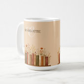 美しい秋の花の本好きの記念品 コーヒーマグカップ (正面左)