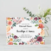 美しい秋の花の結婚式リハーサル招待状 招待状 (スタンド正面)