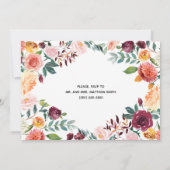 美しい秋の花の結婚式リハーサル招待状 招待状 (裏面)