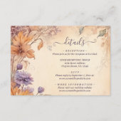 美しい秋の花秋結婚葉の詳細 エンクロージャーカード (正面)