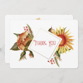 美しい秋の花、ありがとう サンキューカード (正面/裏面)