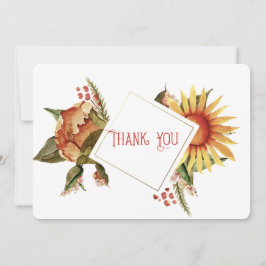 美しい秋の花、ありがとう サンキューカード