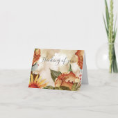 美しい秋の葉と花 サンキューカード (正面)