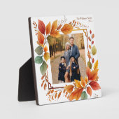 美しい秋の葉の写真の感謝祭 フォトプラーク (正面)