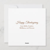 美しい秋の葉の家族の写真感謝祭 シーズンカード (裏面)