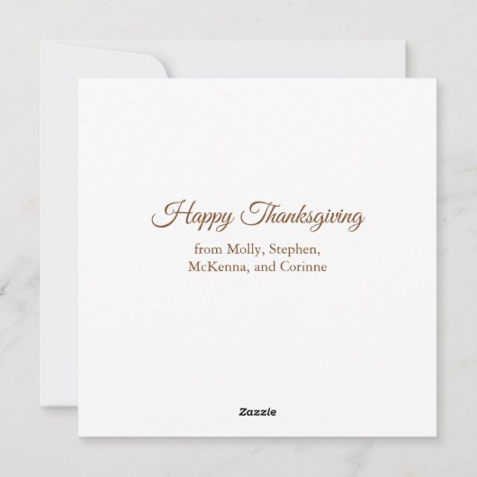 美しい秋の葉の家族の写真感謝祭 シーズンカード (裏面)