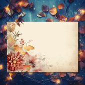 美しい秋の葉花秋の結婚式 サンキューカード