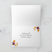 美しい秋の葉 秋の祝福 カード (内部)