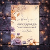 美しい秋の葉、花のヴィンテージ秋の結婚式 サンキューカード