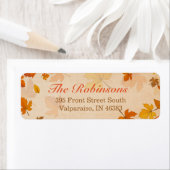 美しい秋の赤と金ゴールドメープル葉 ラベル (インサイチュ)