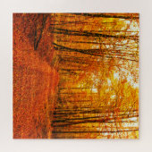 美しい秋の道の風景 ジグソーパズル (横)