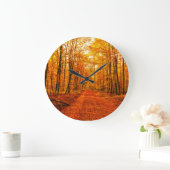 美しい秋の道の風景 ラージ壁時計 (ホーム)