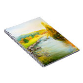 美しい秋の風景、森の油絵 ノートブック (右側)