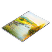 美しい秋の風景、森の油絵 ノートブック (左側)
