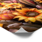 美しい秋ひまわり咲く黄色い花 ポスター (角)