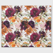 美しい秋カラーフローララッピング紙 ラッピングペーパー (フラット)