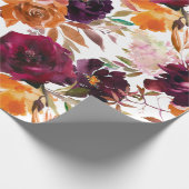 美しい秋カラーフローララッピング紙 ラッピングペーパー (角)