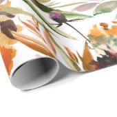 美しい秋カラーフローララッピング紙 ラッピングペーパー (ロールコーナー)