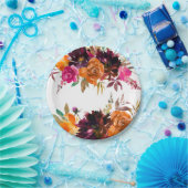 美しい秋カラーフローラ紙プレート ペーパープレート (パーティー)