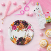 美しい秋カラーフローラ紙プレート ペーパープレート (パーティー)