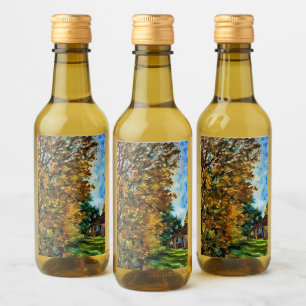 美しい秋デイピック飲食ラベルセット ワインラベル