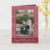 美しい秋ハッピーバースデーおばあちゃん写真 カード (黄色い花)