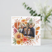 美しい秋フローラファミリーフォトサンクスギビング シーズンカード (スタンド正面)