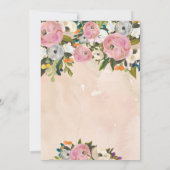 美しい秋フローラベビーシャワー招待状、ベビー 招待状 (裏面)