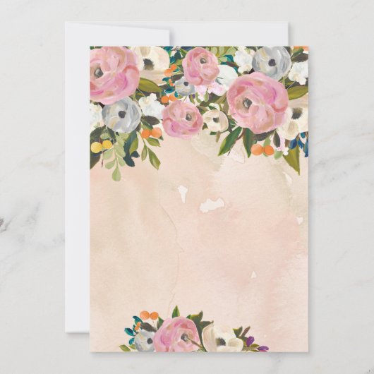 美しい秋フローラベビーシャワー招待状、ベビー 招待状 (裏面)