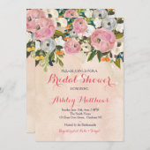 美しい秋フローラベビーシャワー招待状、ベビー 招待状 (正面/裏面)