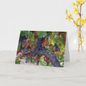 美しい秋ワインブドウとブドウ カード (黄色い花)