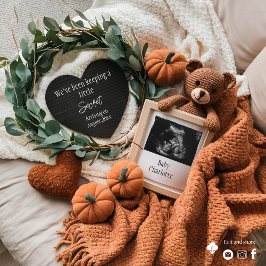 美しい秋妊娠の発表 招待状