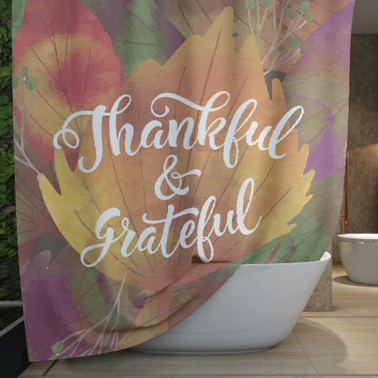 美しい秋感謝と感謝のシャワーカーテン シャワーカーテン