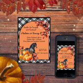 美しい秋秋の馬誕生日 招待状