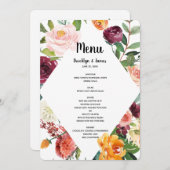 美しい秋結婚の花のメニュー メニュー (正面/裏面)