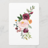 美しい秋結婚の花のメニュー メニュー (裏面)