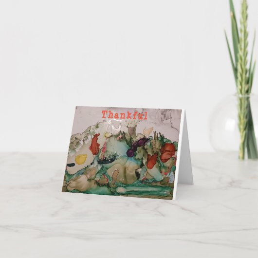 美しい秋色彩の鮮やかの感謝状 サンキューカード (正面)