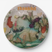 美しい秋色彩の鮮やかの感謝紙プレート ペーパープレート (正面)