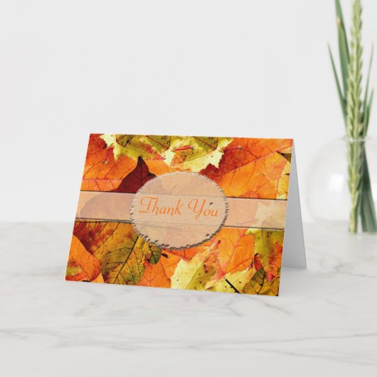 美しい秋葉カラー結婚サンキューカード サンキューカード (正面)