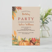 美しい秋誕生日招待状 招待状 (スタンド正面)