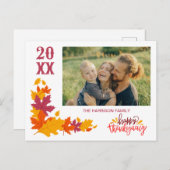 美しい秋離れの幸せな感謝祭の写真 ポストカード (正面/裏面)