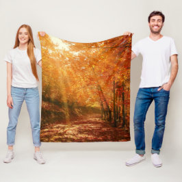 美しい秋 フリースブランケット