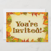 美しい秋/秋の誕生日パーティーへの招待 招待状 (正面)