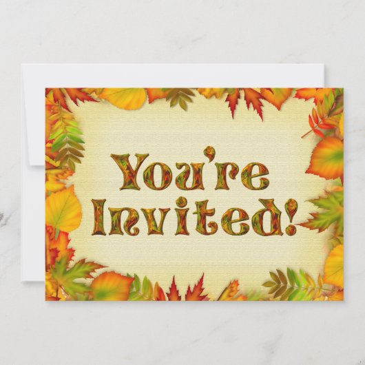 美しい秋/秋の誕生日パーティーへの招待 招待状 (正面)