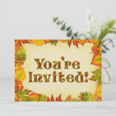 美しい秋/秋の誕生日パーティーへの招待 招待状 (スタンド正面)