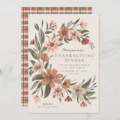 美しい秋/秋フローラスプレー感謝祭 招待状 (正面/裏面)