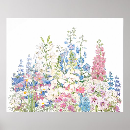 美しい秘密の庭のインクと水の色 ポスター (正面)