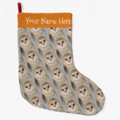 美しい穏やかな納屋フクロウ ラージクリスマスストッキング (正面)