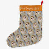 美しい穏やかな納屋フクロウ ラージクリスマスストッキング (裏面)