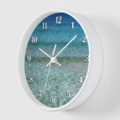 美しい穏カリブのやかな海の白い数字 壁時計 (傾斜)